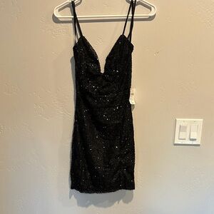 Windsor Black Sequin Mini Dress